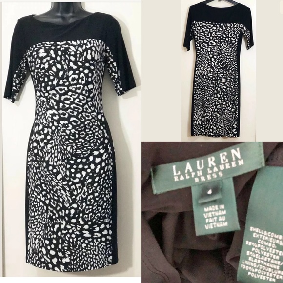 Lauren Ralph Lauren Dresses & Skirts - Lauren by Ralph Lauren Black White Ruched Dress 4